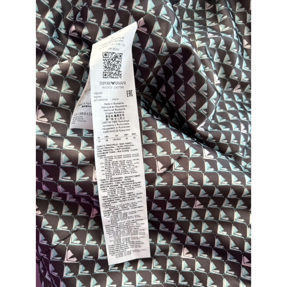 Emporio Armani Metallic Silver Tweed Pant Suit Velvet Collar Blazer Set EU 38 - Picture 11 of 16